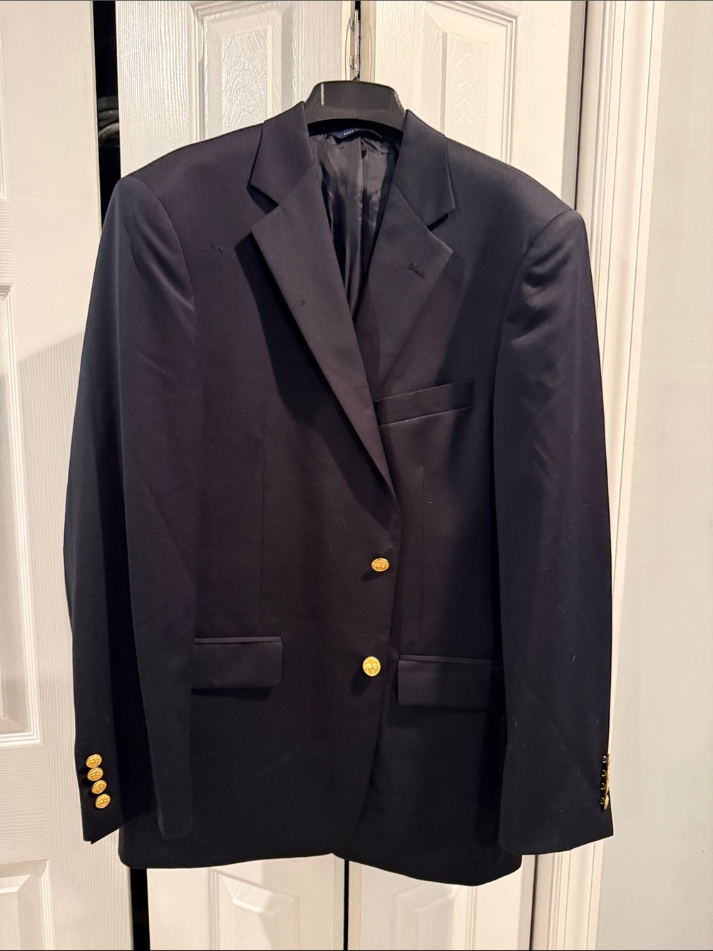 Brooks Brothers Men's Classic Navy Blazer with Gold Buttons